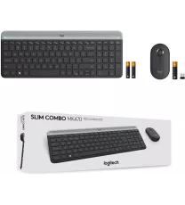 Logitech M470 Keyboard/Mouse Bundle Graphite Wireless Slim