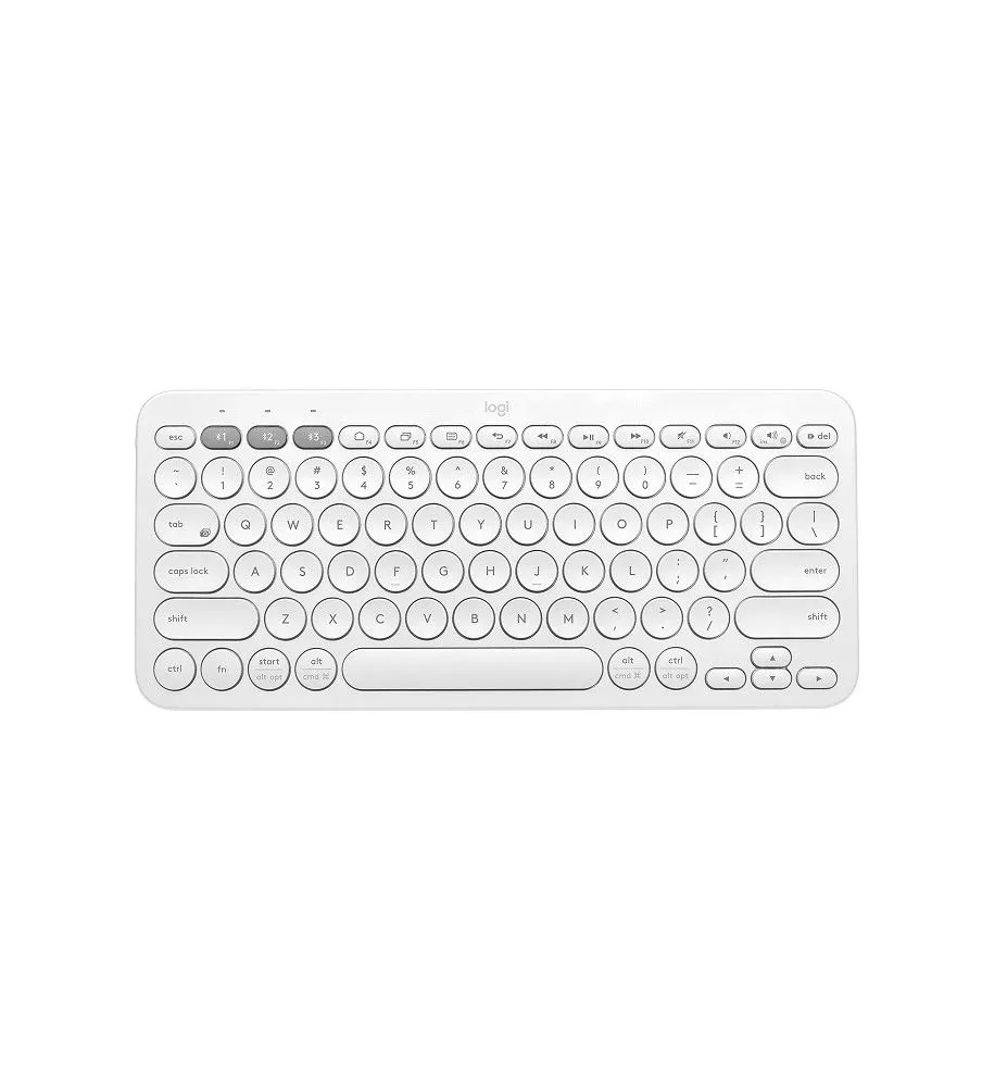 Logitech K380 Wireless Multi-Device Keyboard, English QWERTY Spanish Layout - White