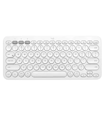 Logitech K380 Wireless Multi-Device Keyboard, English QWERTY Spanish Layout - White