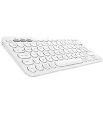 Logitech K380 Wireless Multi-Device Keyboard, English QWERTY Spanish Layout - White