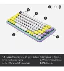 Logitech POP Keys Wireless Mechanical keyboard with Customizable Emoji Keys