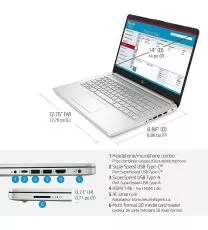 HP Laptop 14 inch, Intel Pentium Gold 7505 Processor 4 GB DDR4 128GB SSD Win10