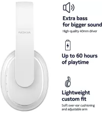 Nokia Bluetooth Wireless Over Ear Headphones WHITE