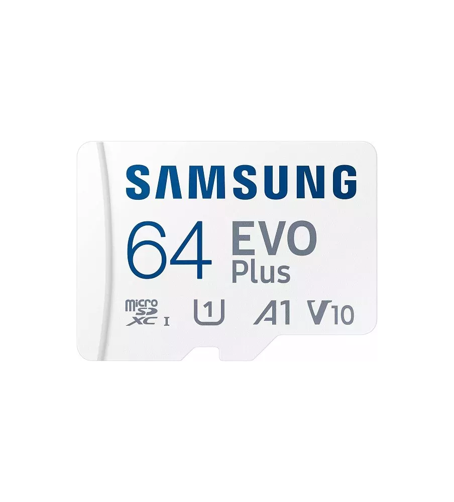 Samsung Evo Plus w/ SD Adaptor 64GB Micro SDXC, Up-to 130MB/s, windows/mac/ Android Tablets and Smart Phones, Memory Card