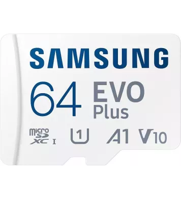 Samsung Evo Plus w/ SD Adaptor 64GB Micro SDXC, Up-to 130MB/s, windows/mac/ Android Tablets and Smart Phones, Memory Card