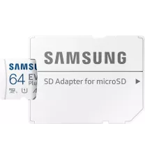 Samsung Evo Plus w/ SD Adaptor 64GB Micro SDXC, Up-to 130MB/s, windows/mac/ Android Tablets and Smart Phones, Memory Card