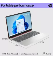 HP 15-FD0083 Pentium® N200 128GB SSD 4GB 15.6" (1366x768) WIN11 S SCARLET RED