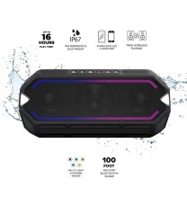 Altec Lansing IMW1400 HydraBoom Everythingproof Portable Bluetooth Speaker with LED Lights BLACK