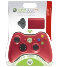 Xbox 360 Limited Edition Red Wireless Controller and Play & Charge Kit