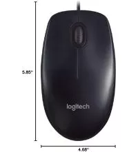 M90 Logitech USB Wired Mouse dimensions