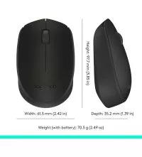 M170 Logitech Wireless Mouse dimensions