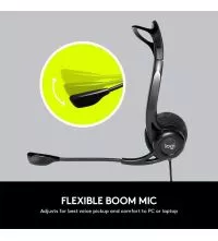 Logitech H960 Wired Headset with Noise Canceling flexible Mic