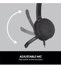 Logitech H340 Wired USB Headset with Noise-Canceling adjustable Microphone