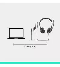 Logitech H390 USB Headset – Noise-Canceling Mic long cable